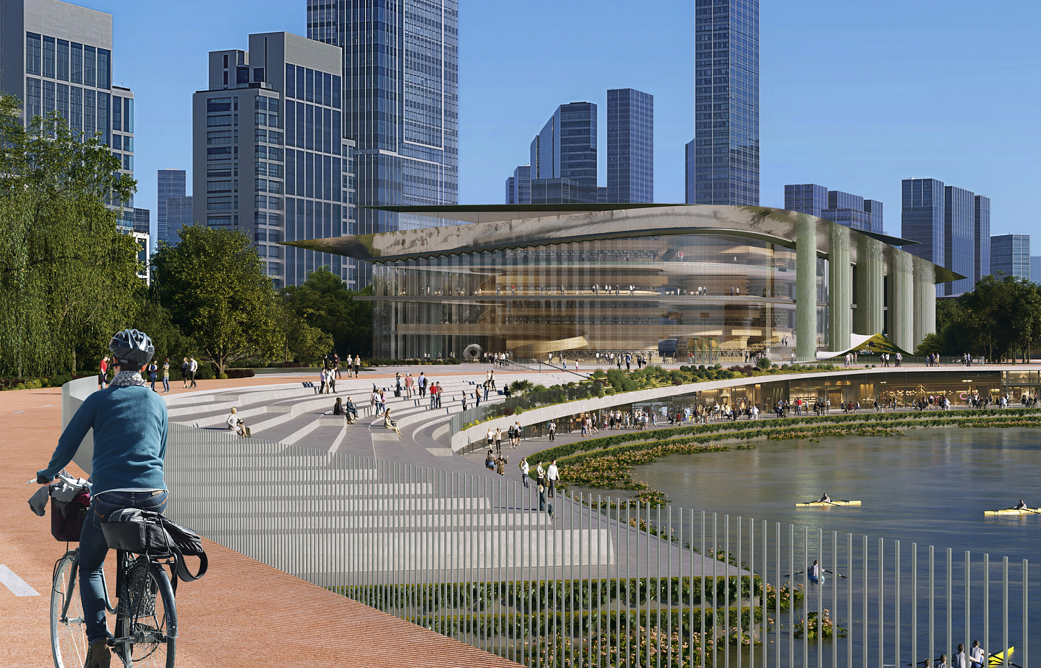 Архитектурное бюро Zaha Hadid Architects проектирует культурный район с изогнутыми линиями на набережной Ханчжоу