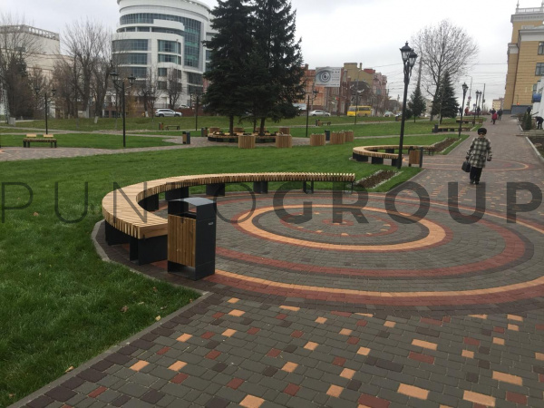 Скамейка Стенд/Stand без спинки радиусная, в п/м 