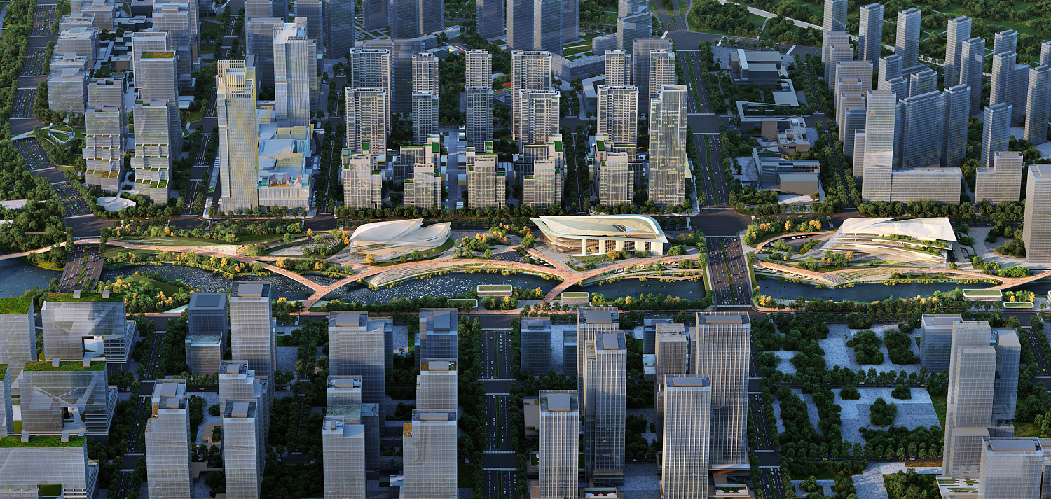 Архитектурное бюро Zaha Hadid Architects проектирует культурный район с изогнутыми линиями на набережной Ханчжоу
