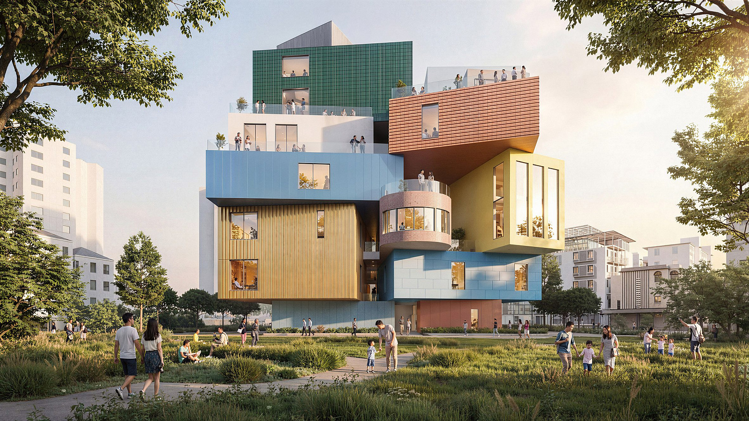 MVRDV строит в Шэньчжэне арт-деревню из ярких “домов”, поставленных друг на друга