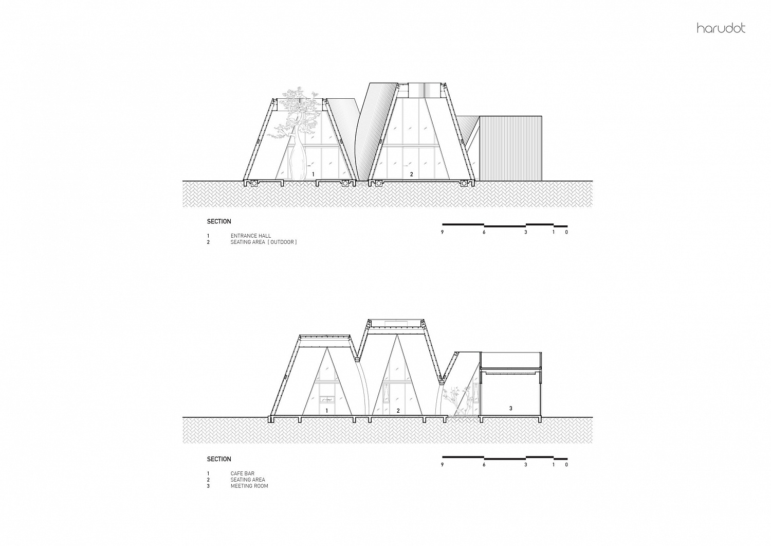 Дерево баобаб растёт в изогнутом кафе в Таиланде от IDIN Architects
