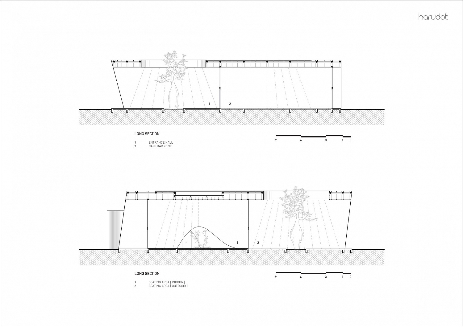 Дерево баобаб растёт в изогнутом кафе в Таиланде от IDIN Architects